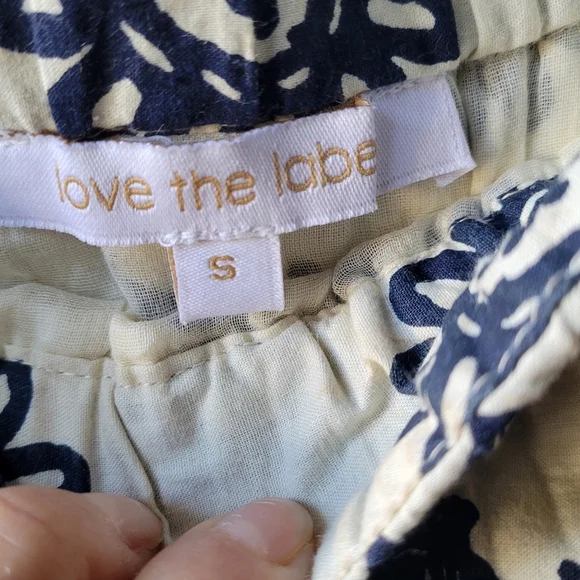 Anthropologie Love the Label Dagmar Ivory Navy Printed Sybille Skirt Small $295 - Picture 7 of 11